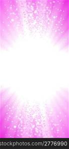 Vector illustration of a magical pink explosion of stars. Glowing light center for custom elements.