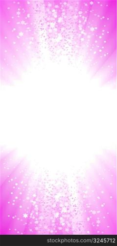 Vector illustration of a magical pink explosion of stars. Glowing light center for custom elements.