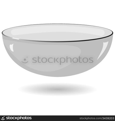 Vector illustration of a metal bowl on a white background