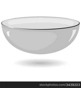 Vector illustration of a metal bowl on a white background