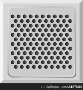 Vector illustration of a metal plate with holes