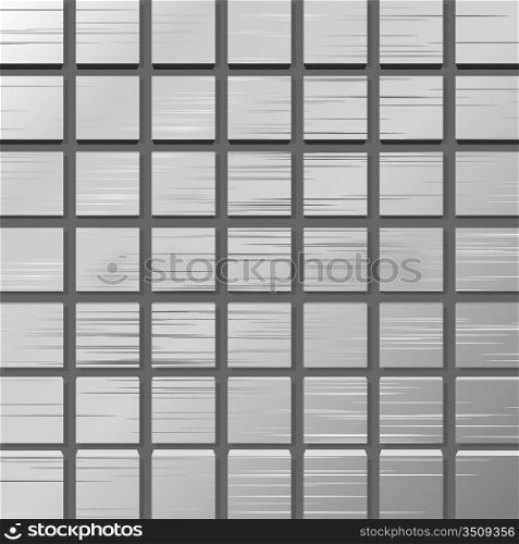Vector illustration of a metal plate with squares