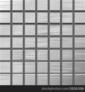 Vector illustration of a metal plate with squares