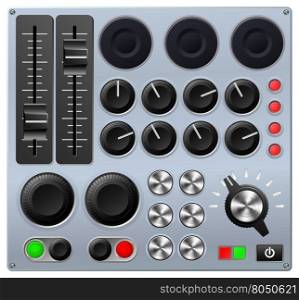 Vector illustration of a mixing console or sound board&#xA;