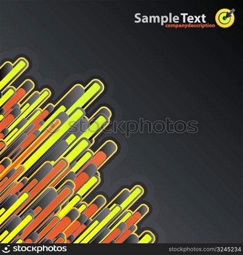 Vector illustration of a modern business or technological background with flowing rounded squares. Original funky design. With logo and text sample.