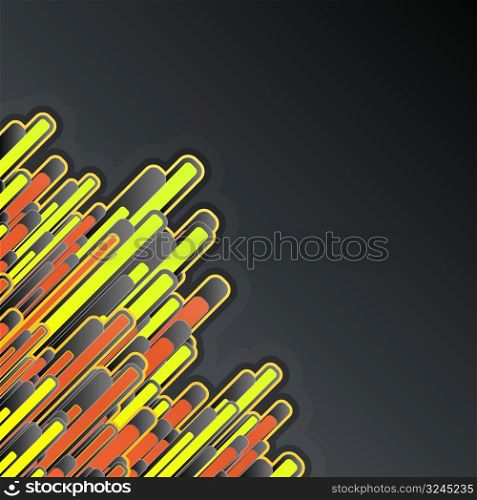 Vector illustration of a modern business or technological background with flowing rounded squares. Original funky design.