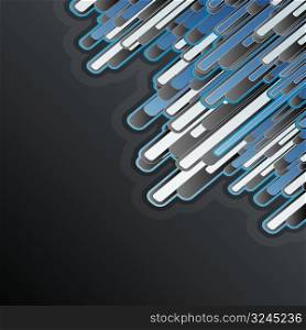Vector illustration of a modern business or technological background with flowing rounded squares. Original funky design.