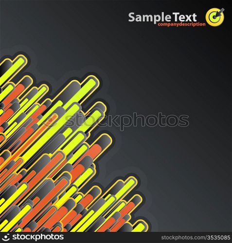 Vector illustration of a modern business or technological background with flowing rounded squares. Original funky design. With logo and text sample.