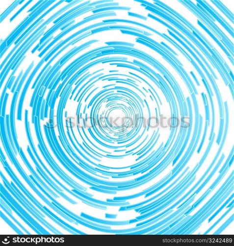 Vector illustration of a modern framed spiral circle background in blue.
