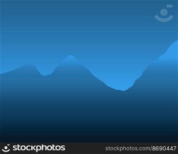Vector illustration of a mountain landscape, blue haze at dawn, beautiful design.