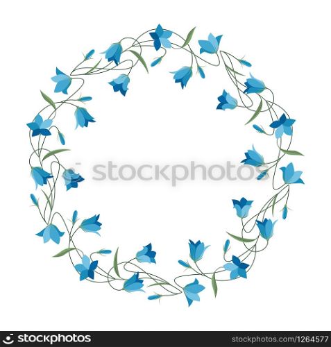 Vector illustration of a natural frame. Hand drawn frame with leaves and flowers