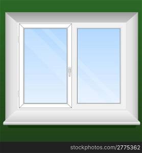 Vector illustration of a new pvc window with one opening leaf.