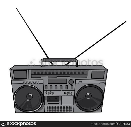 vector illustration of a old cassette player