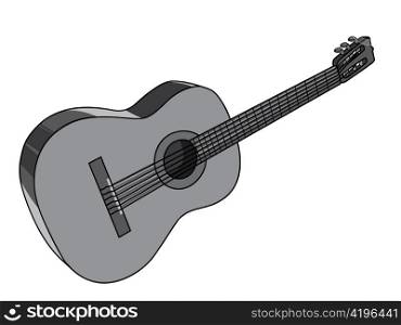 vector illustration of a old guitar