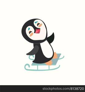 Vector illustration of a penguin on pastel background.. Vector illustration of a penguin 