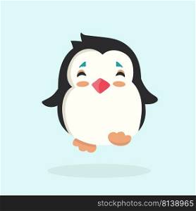 Vector illustration of a penguin on pastel background. . Vector illustration of a penguin 