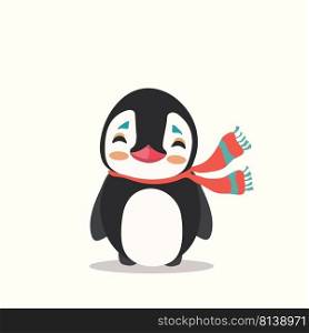 Vector illustration of a penguin on pastel background.. Vector illustration of a penguin 