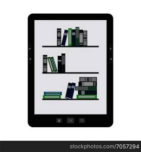 Vector illustration of a portable modern tablet e-book reader. portable modern tablet e-book reader.
