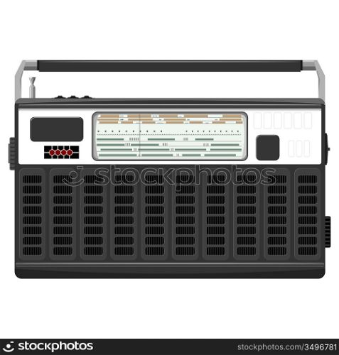 Vector illustration of a portable radio in a black casing. EPS10