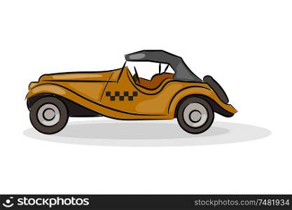 Vector illustration of a schematic drawing of abstract retro car