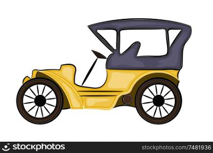 Vector illustration of a schematic drawing of abstract vintage car
