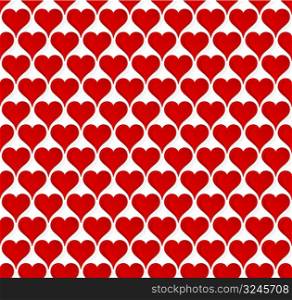Vector illustration of a seamless wallpaper full of beautiful lovely valentine glossy hearts.