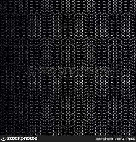 Vector illustration of a simple hexagon shapes background with metallic gradient. Technological feel.