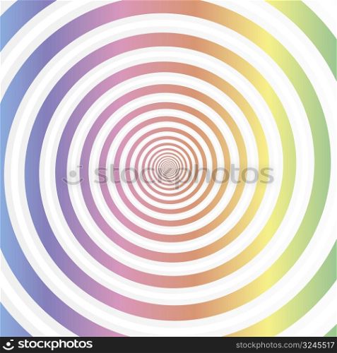 Vector illustration of a simple swirly rainbow design background.
