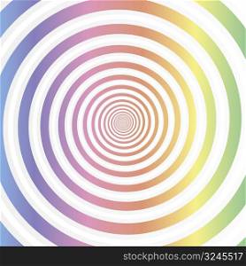 Vector illustration of a simple swirly rainbow design background.