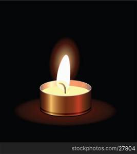 vector illustration of a small burning candle