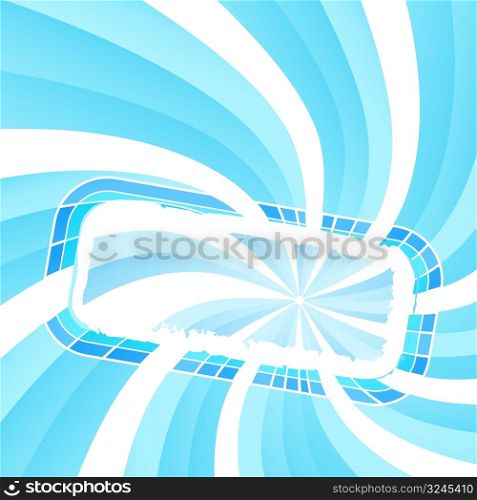 Vector illustration of a spiral light glowing frame with copy space for custom text.