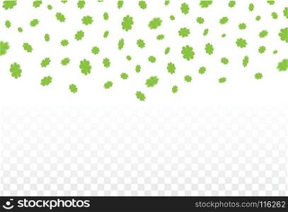 Vector Illustration of a St. Patrick's Day green clover leaves falling Background