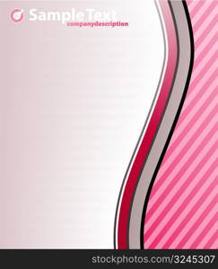 Vector illustration of a striped pink lined art background with sample logo.