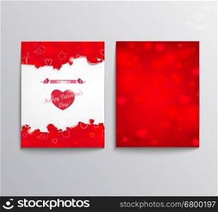 Vector Illustration of a Valentines Day flyers.. Flyer for Valentines day.