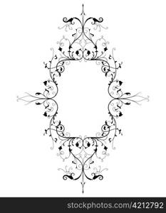 vector illustration of a vintage floral frame