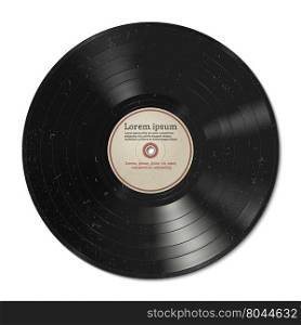 Vector illustration of a vinyl record with dust on the surface.