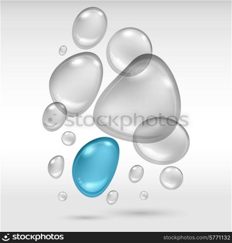 Vector illustration of a water drop on light background.. Vector illustration of a water drop on light background