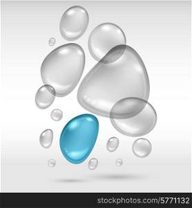 Vector illustration of a water drop on light background.. Vector illustration of a water drop on light background