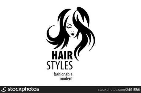 Vector illustration of a womans hairstyle on a white background.. Vector illustration of a womans hairstyle on a white background