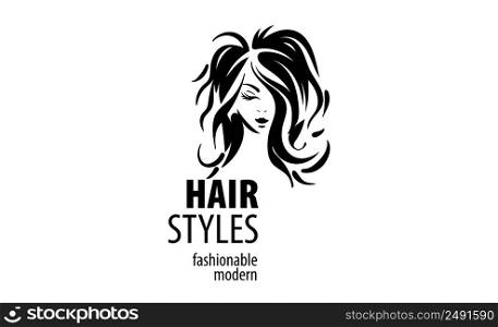 Vector illustration of a womans hairstyle on a white background.. Vector illustration of a womans hairstyle on a white background
