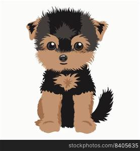 Vector illustration of a Yorkshire Terrier dog. The dog is isolated on a white background.. Vector illustration of a Yorkshire Terrier dog. The dog is isolated on a white background