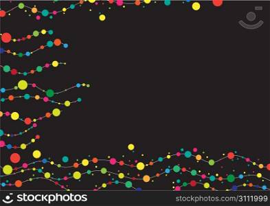 Vector illustration of abstract backgound made from waved lines and circle drops.