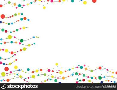 Vector illustration of abstract backgound made from waved lines and circle drops.