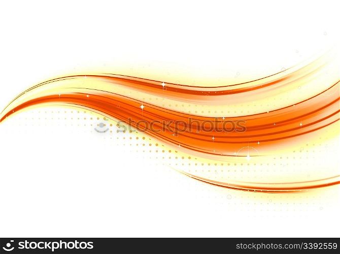 Vector illustration of abstract background made of color splashes and orange curved lines