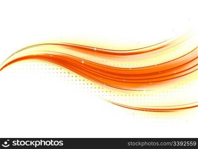 Vector illustration of abstract background made of color splashes and orange curved lines