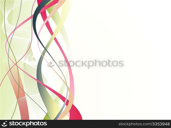 Vector illustration of abstract background made of colorful curved lines