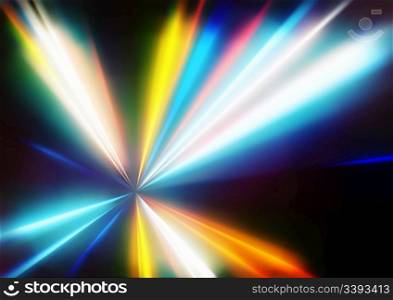 Vector illustration of abstract background with blurred magic neon color light rays