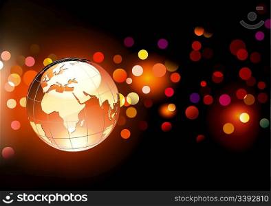 Vector illustration of abstract Background with Glossy Earth Globe