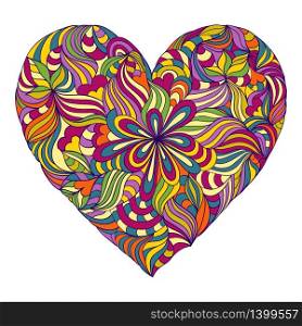Vector illustration of abstract colorful heart on white background