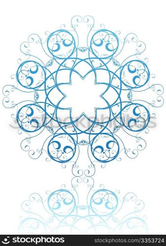 Vector illustration of abstract floral and ornamental element